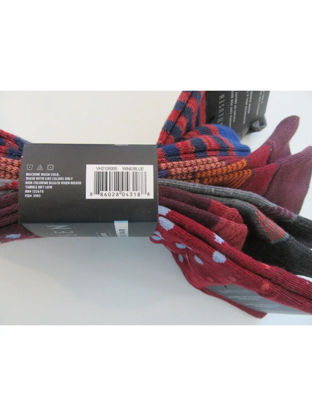Van Heusen Premium Crew Dress Socks Red Polka Dot / Assorted 4 Pack NWT